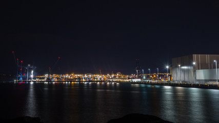 Fototapeta na wymiar The industrial port of reykjavik in Iceland