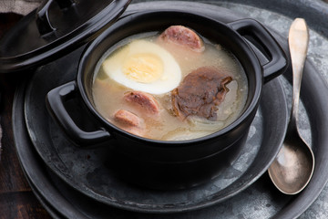 The sour soup made of rye flour