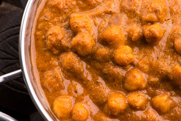 Chana Masala: Traditional Indian dish with chickpeas and curry