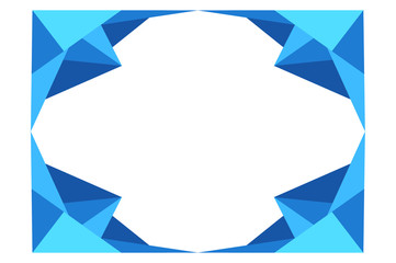 blue Lowpoly border frame decoration