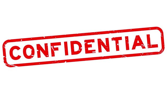 Grunge red confidential word square rubber seal stamp zoom in white background