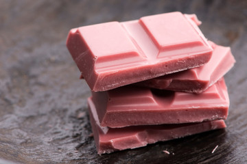 Trendy, New Type Ruby Chocolate Sliced