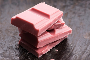 Trendy, New Type Ruby Chocolate Sliced