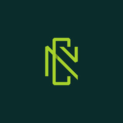 Letter CN Outline Abstract Creative Modern Icon Monogram Logo  Design Template Element Vector