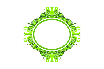 Green flora ornament Baroque mirror decoration