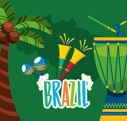 canival of rio brazilian celebration with bongos instruments