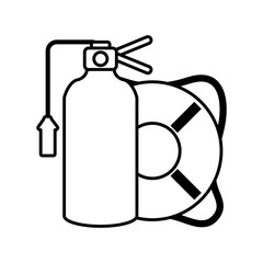 fire extinguisher with float on white background