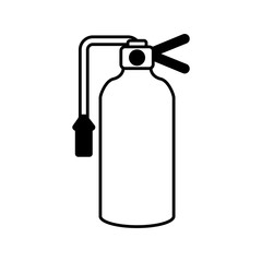 water hose with safety cone on white background