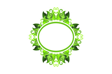 Green flora ornament Baroque mirror decoration