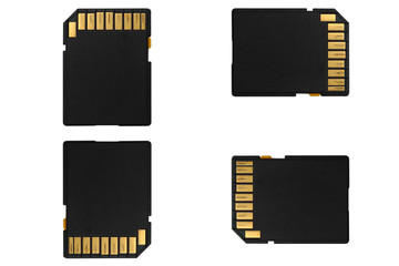SD memory card, on a white background, isolated