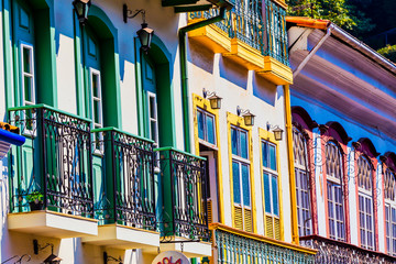 View of old town Ouro Preto at Minas Gerais province, Brazil
