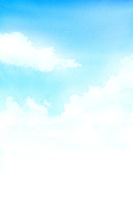 透明水彩で描く空