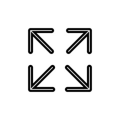 Obraz premium Fullscreen Icon isolated on white background. Expand to full screen icon for apps and websites. Fullscreen sign icon. Arrows symbol.