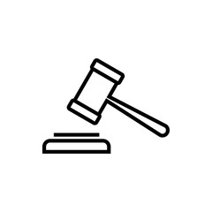 Gavel icon isolated on white background. Hammer icon vector. Judge Gavel Auction Icon Vector. Bid