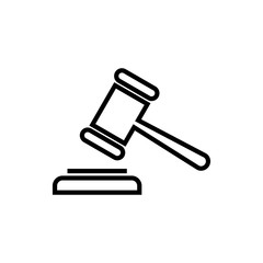 Gavel icon isolated on white background. Hammer icon vector. Judge Gavel Auction Icon Vector. Bid