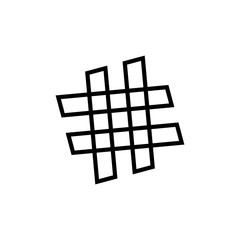 Hashtag icon vector isolated on white background. black hashtag icon