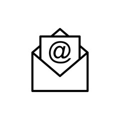 Mail vector icon isolated on white background. E-mail icon. Envelope illustration. Message