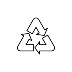 Recycle icon vector isolated on white background. Recycle and some packaging sign. environment icon