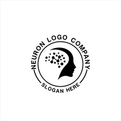 abstract human brain logo icon make with molecule illustration in vector