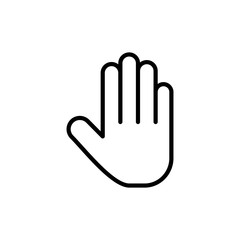 Stop icon isolated on white background. Hand symbol. Hand icon vector