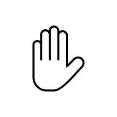 Stop icon isolated on white background. Hand symbol. Hand icon vector