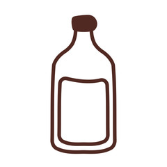bottle with drink, line style icon
