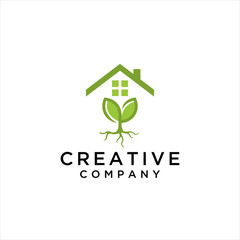 green house logo template, homes icon vector illustration