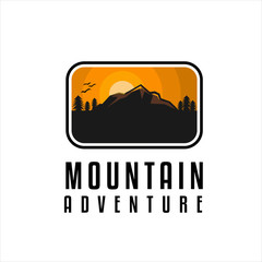 Mountains landscape logo design vector template