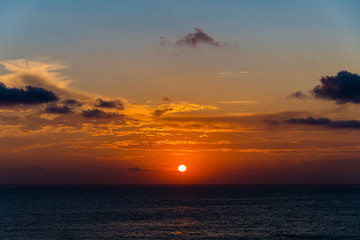 sunset over Costa Maya, Mexico
