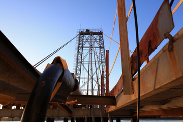 Naklejka premium Oil pipelines on bridges