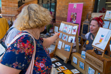 Woman shopping at an artisan market