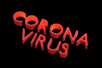 Coronavirus Wuhan, China COVID-19 inscription. Epidemic condition 3d illustration