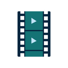 Isolated movie play strip flat style icon vector design