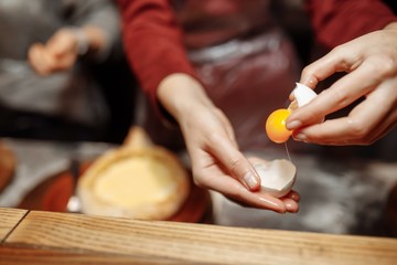 khachapuri with cheese during cooking