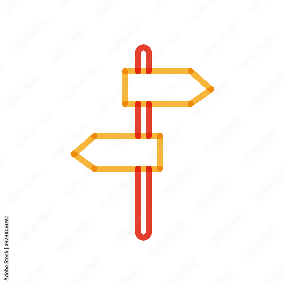 Poster isolated road sign multiply line style icon vector design