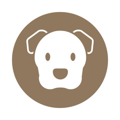 head of cute dog, block and flat style icon