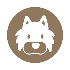 head of cute dog, block and flat style icon