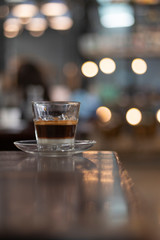 vietnamese coffee on wooden table ( selected focus)