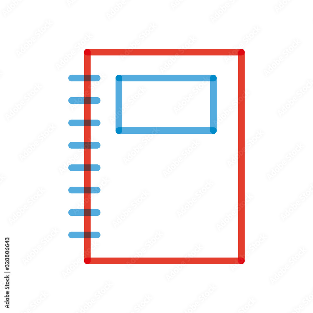 Poster isolated school notebook multiply line style icon vector design