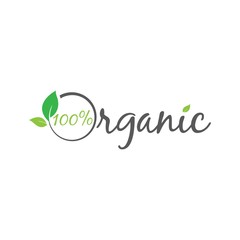 100% organic logotype