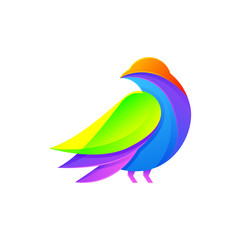 Bird Modern Logo Illustration Vector Template 1
