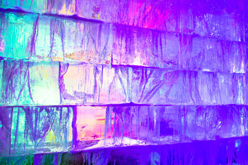 Coloured walls built of ice