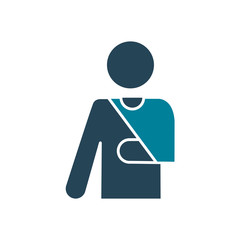 avatar with broken arm silhouette style icon vector design