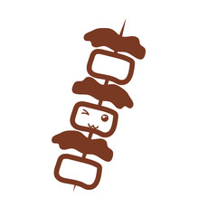 delicious roasted skewer , line style icon