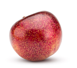Red plum isolated on white with clipping path.