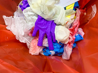 Infected rubbish in the red bag from the hospital