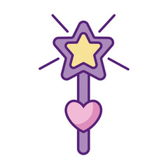 magic wand icon, flat style