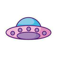 flying saucer icon, flat style