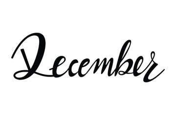 december text in brush style vector