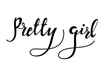 Pretty girl text in brush style vector